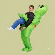 disfraz alien y humano - botarga inflable
